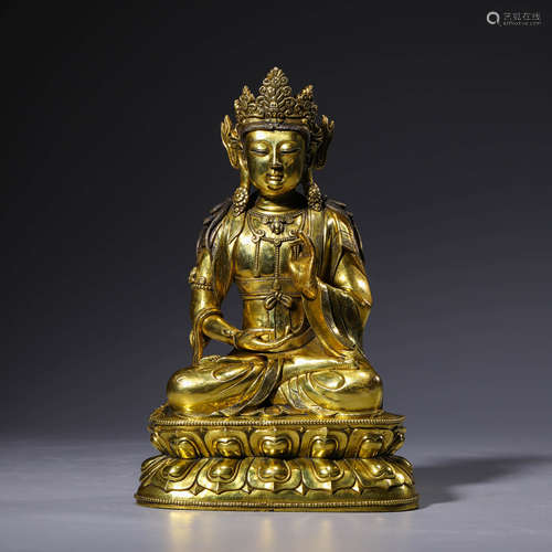 A Gilt-Bronze Statue Of Bodhisattva