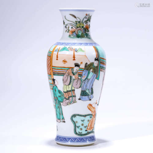 A Famille Rose Figures Vase