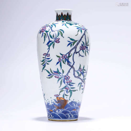 A Doucai Flowers And Fish Meiping Vase