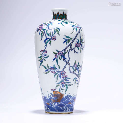 A Doucai Flowers And Fish Meiping Vase