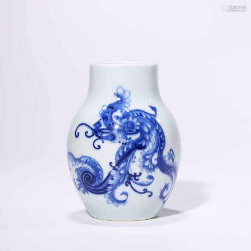 A Blue And White Phoenix Vase