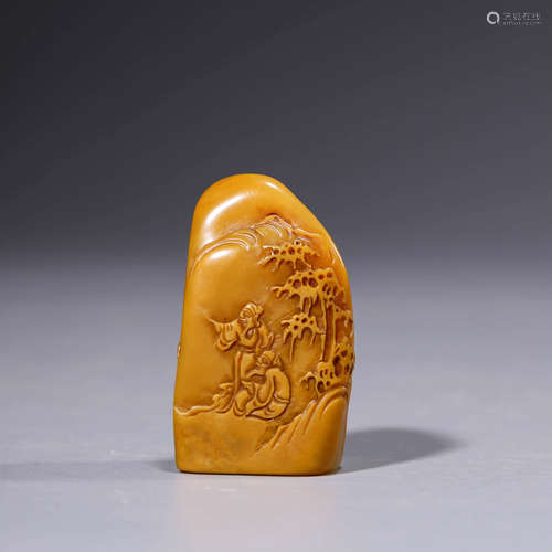 A Carved Shoushan Stone Figure Seal