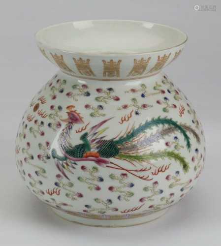 Chinese Late Qing fish container shape porcelain vase