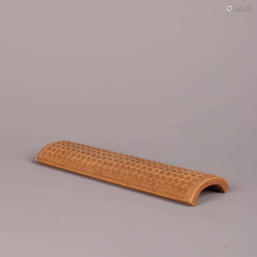 A Carved Bamboo Arm Rest