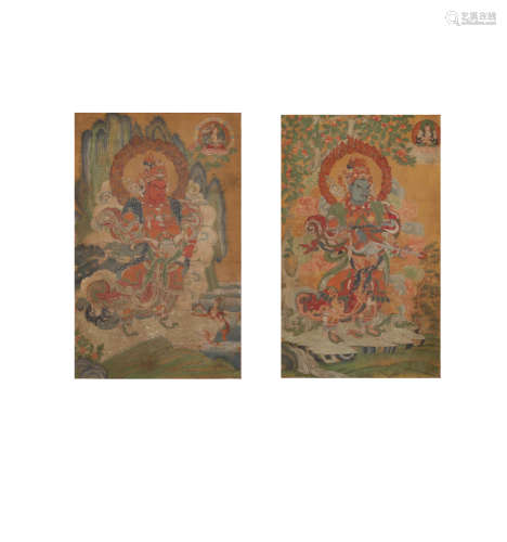 Two Thangka Of Four Buddha