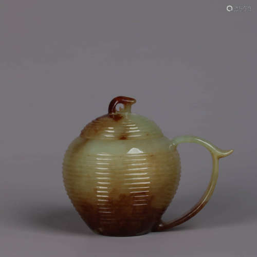 A Carved Jade String Pattern Teapot