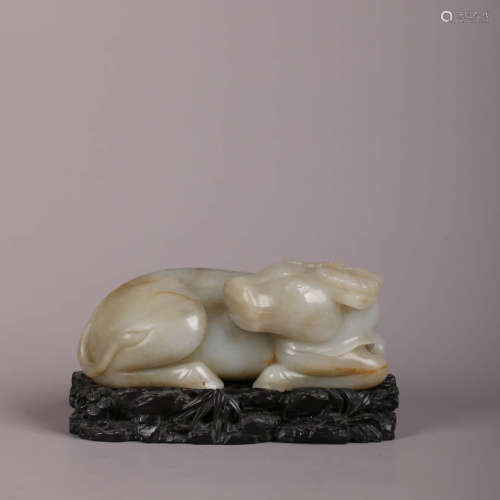A Carved Jade Ox