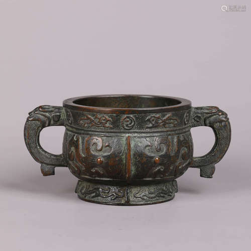 An Archaistic Bronze Dragon Vessel