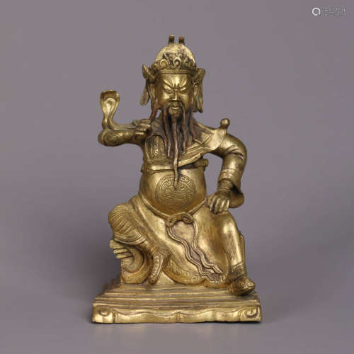A Gilt-Bronze Statue Of Guan’Gong