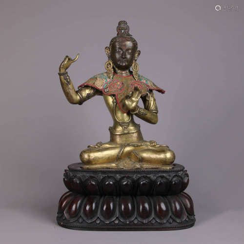 A Gilt-Bronze Statue Of Mahasiddha