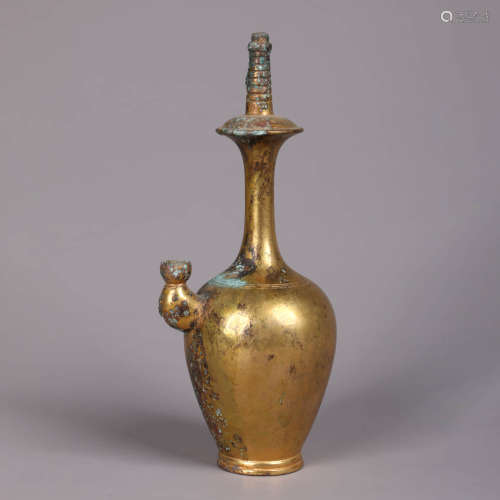 A Gilt-Bronze Stupa-Shaped Pot