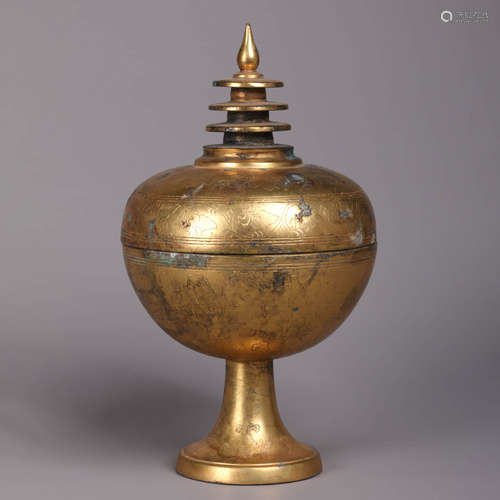 A Gilt-Bronze Stupa