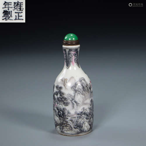 CHINA BLACK COLORED SNUFF BOTTLE, QING DYNASTY