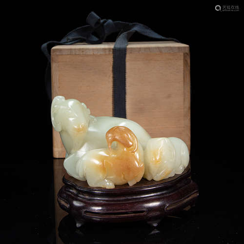 CHINESE HETIAN JADE THREE SHEEP, QING DYNASTY