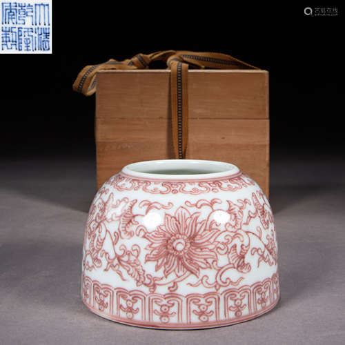 CHINESE PORCELAIN FAMILLE ROSE BRUSH WASH, QING DYNASTY