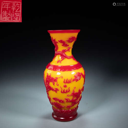 CHINESE QING DYNASTY DRAGON VASE