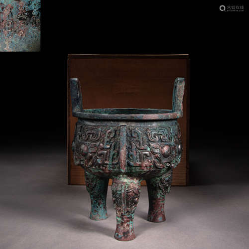 CHINESE WESTERN ZHOU DYNASTY BRONZE ROUND TRIPOD