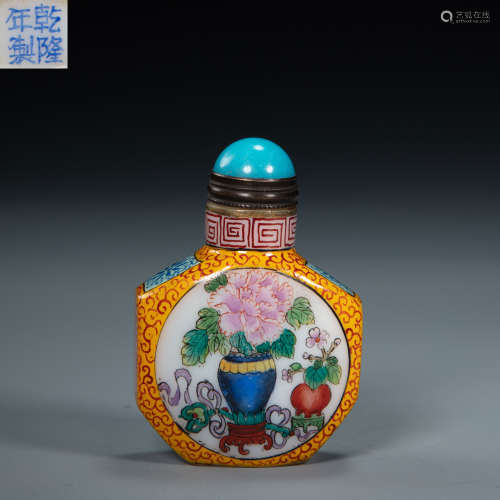 COLORED GLASS SNUFF BOTTLE, QING DYNASTY, CHINA