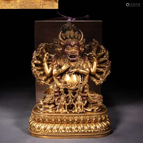 GILT BRONZE BUDDHA STATUE, MING DYNASTY, CHINA