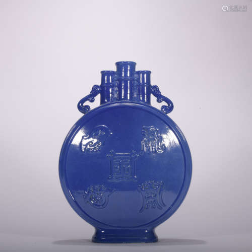 藍釉抱月瓶