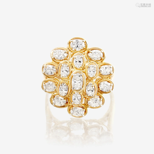 A diamond and eighteen karat gold ring, Oscar Heyman &