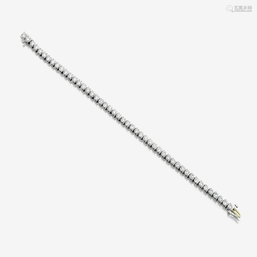 A diamond and platinum bracelet