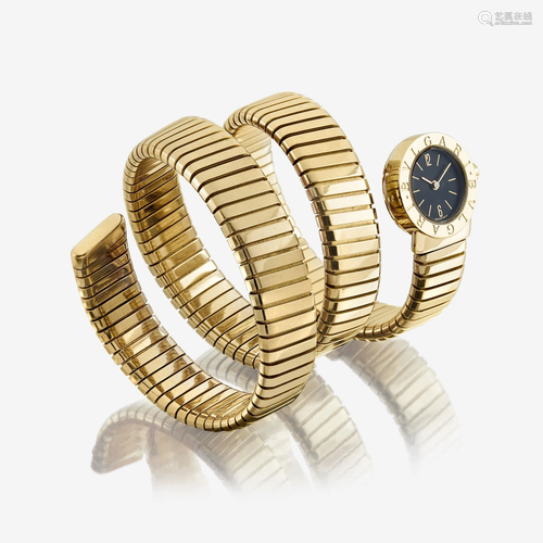 An eighteen karat gold, Tubogas bracelet wristwatch,