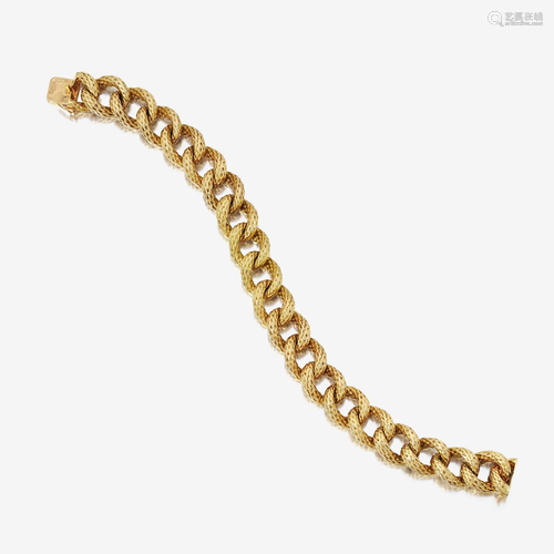 An eighteen karat gold curb link bracelet, Cartier