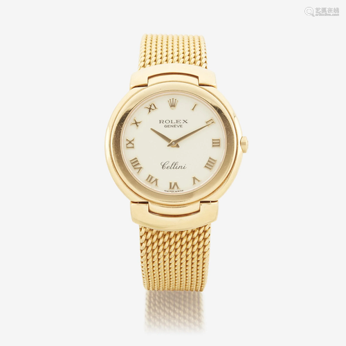 An eighteen karat gold, bracelet wristwatch, Rolex