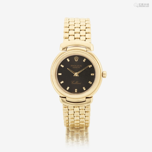 An eighteen karat gold, bracelet wristwatch, Rolex