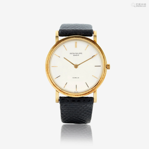 An eighteen karat gold strap wristwatch, Patek