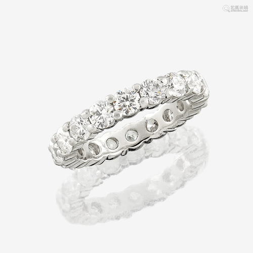 A diamond and platinum eternity band