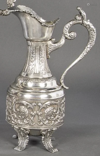 Spanish 1st Law punched silver jug ??.. with chiseled