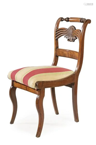 Regencia chair in carved and turned mahogany wood with