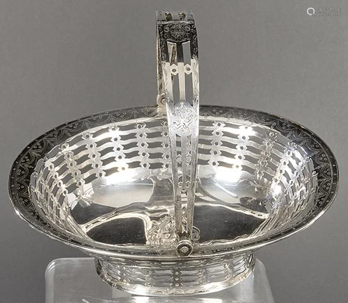 Possibly French stamped silver basket, Law 800, Paris