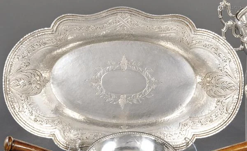 Pointed American silver bowl tray from Baltimore