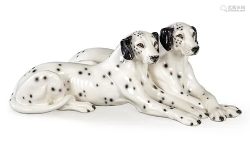 Dalmatian figures in glazed ceramic from Barotti.