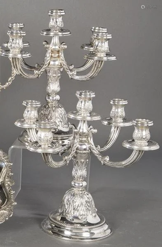 Pair of 1st Law punched Spanish silver candlesticks