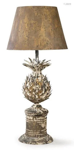 Table lamp in the shape of a pineapple in painted