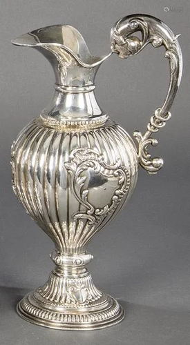 Spanish 1st Law punched silver jug. With gallonized