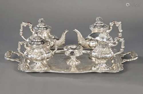 Spanish silver tea and coffee set, 1st Law of Montejo.