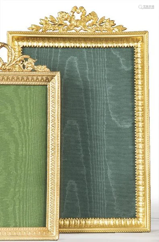 Louis XVI style tabletop picture frame in mercury gilt