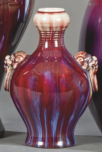 Porcelain vase with flambé glaze Sangre de Buey