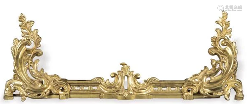 Chimney front in gilt bronze, France 19th century.