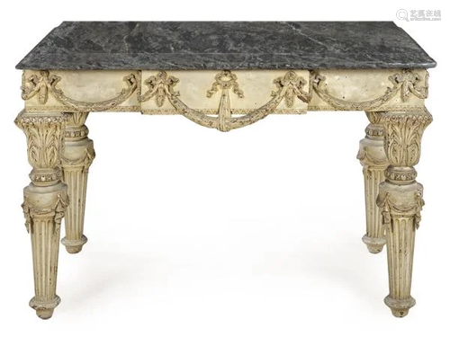 Napoleon III console, Louis XVI style in carved and