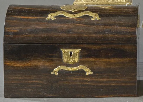 Macassar ebony and brass letter-holder trunk, England