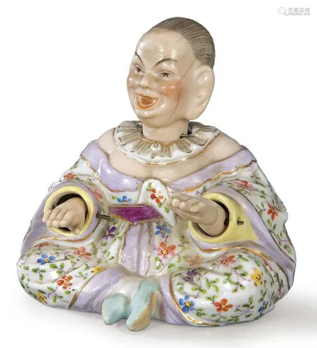 Glazed porcelain pagoda figure from Berlin, depicting a