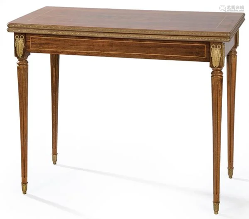 Louis XVI style rosewood game table, h. 1980 Interior