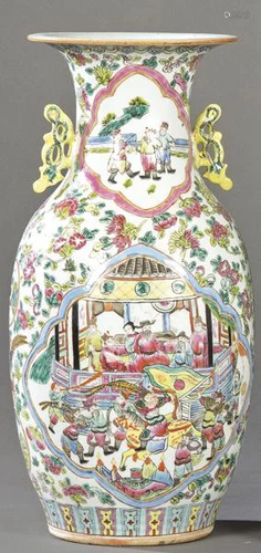 Cantonese-style Chinese porcelain vase with 20th