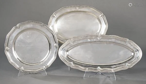 Set of three serving trays in 1st Law punched Spanish